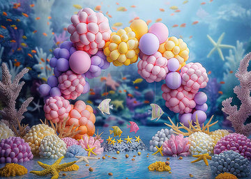 Avezano Underwater World Balloon Arch and Small Fish Photography Background