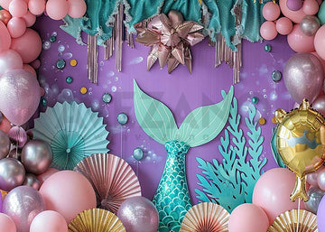 Avezano Summer Mermaid Theme Cake Smash Photography Background