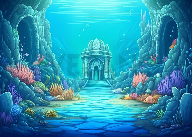 Avezano Summer Underwater World Castle Photography Background
