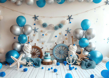 Avezano Summer Blue Balloon Sailing Theme Photography Background