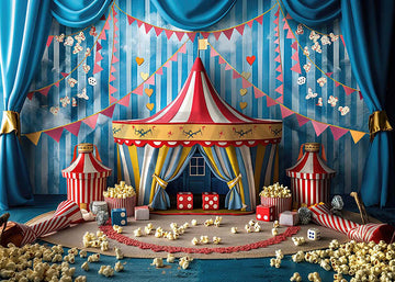 Avezano Circus and Popcorn Cake Smash Photography Background