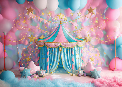 Avezano Blue Tent Cake Smash Photography Background