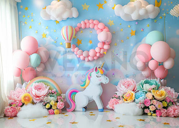 Avezano Unicorn-Themed Party Cake Smash Photography Background