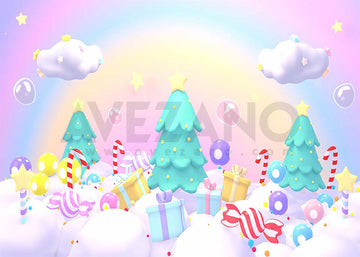 Avezano Christmas Candy and Trees Cake Smash Photography Background