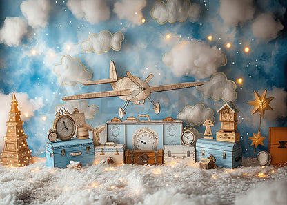 Modèle d'avion AvezanoFond de photographie de fête pour enfants