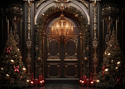 Avezano Beautiful Carvings and Christmas Decorations Photography Backdrop