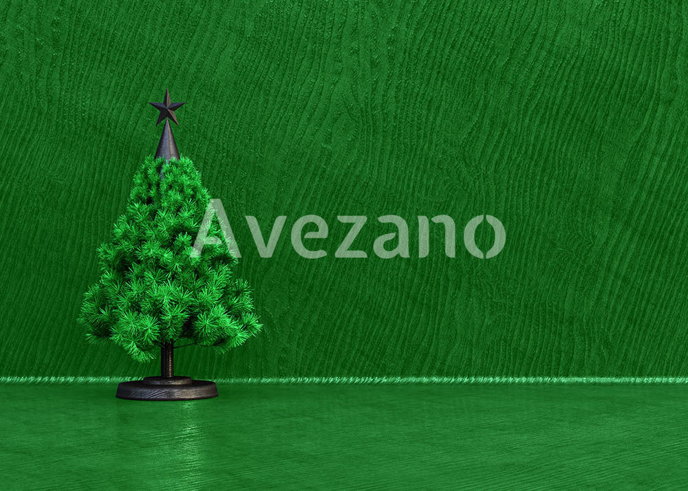 Toile de fond pour photographie de sapin de Noël blanc et de cadeaux d'Avezano