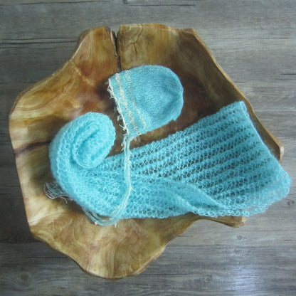 Avezano Newborn Lace Ruffled Swaddle and Hat Photography Props