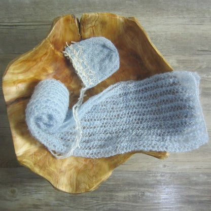 Avezano Newborn Lace Ruffled Swaddle and Hat Photography Props