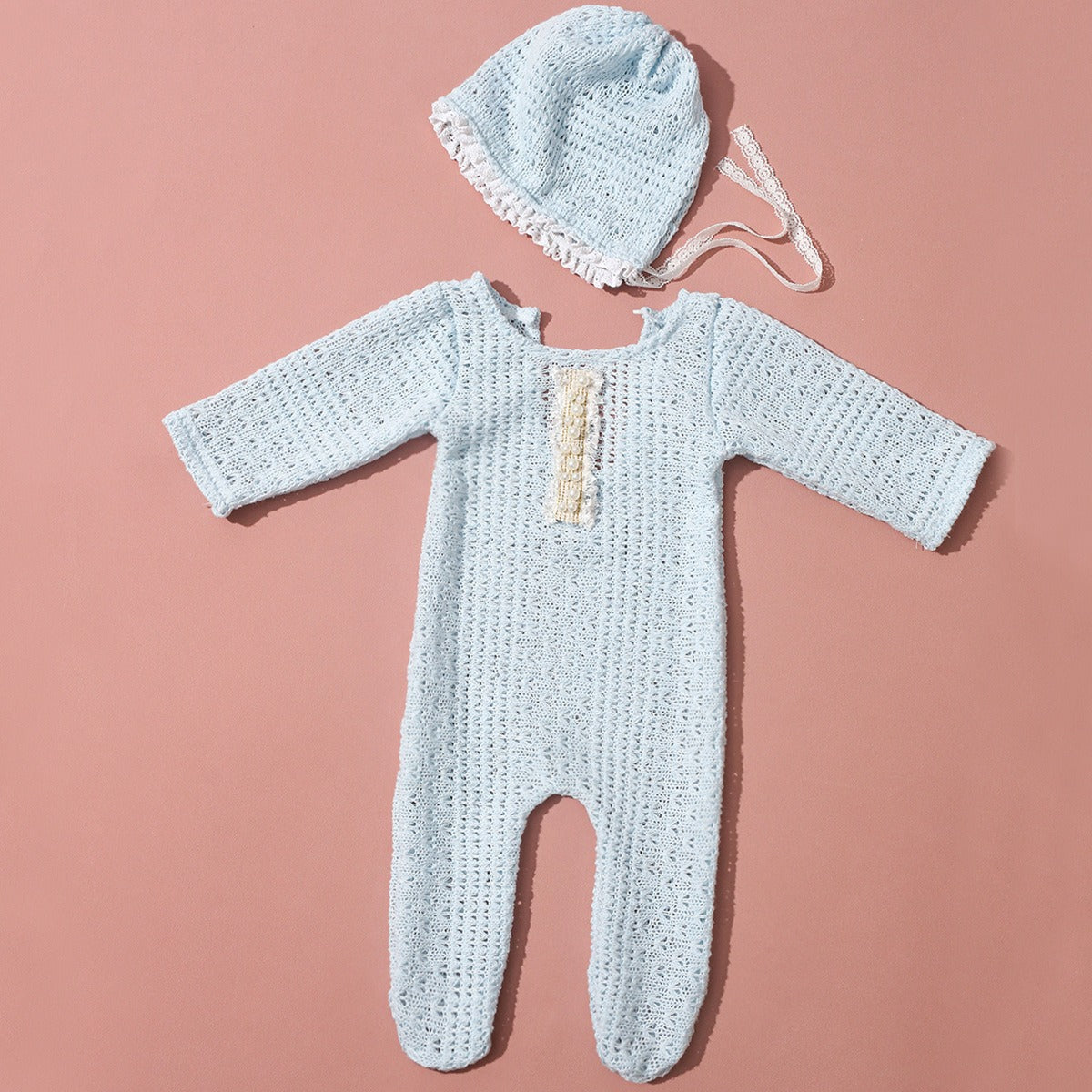 Avezano Knit Newborn Photo Outfit with Hat Photo Prop Set
