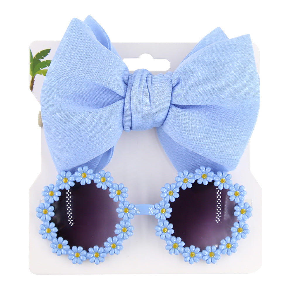 Avezano Baby Daisy Sunglasses and Sunflower Headband Photo Props
