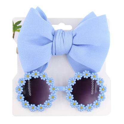 Avezano Baby Daisy Sunglasses and Sunflower Headband Photo Props
