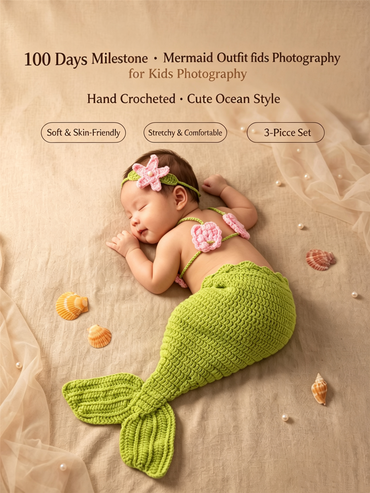 Avezano Hand Knit Newborn Mermaid Photography Costume
