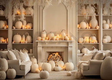 Avezano White Pumpkin Interior Decoration Backdrop for Photography