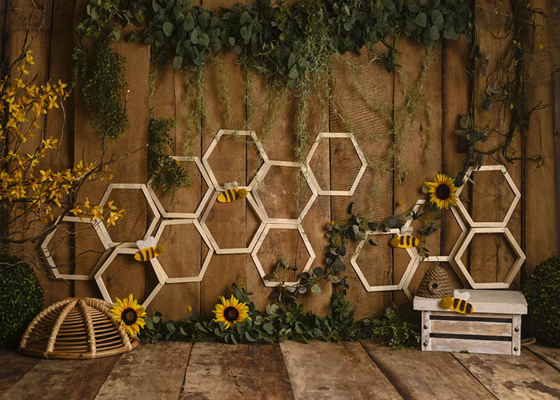 Avezano Spring Sunflower Bee Photography Background