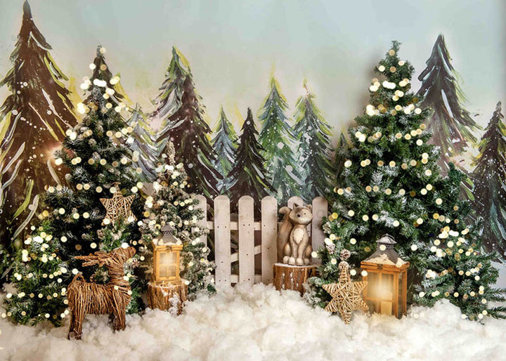 Avezano Christmas Tree Winter Theme Photography Background-AVEZANO