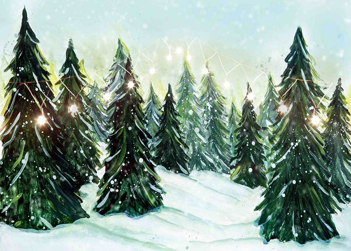 Avezano Cedar Trees in Winter Photography Background-AVEZANO