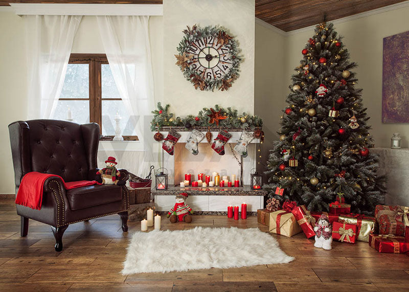 Avezano Christmas Indoor Sofa Layout Photography Background-AVEZANO