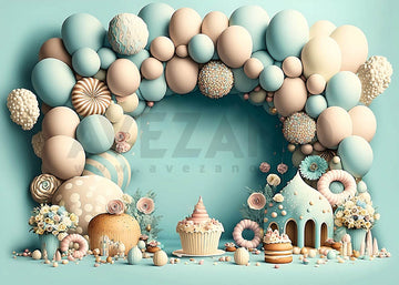 Avezano Blue Balloon Arch Birthday Party Decorations Photography Background-AVEZANO