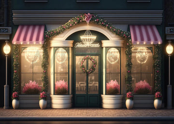 Avezano Pink Christmas Wreaths Decorate the Shop Photography Background-AVEZANO