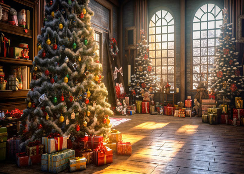Avezano Christmas Tree and Gifts Photography Background-AVEZANO