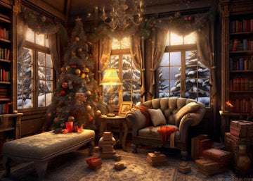 Avezano Christmas Interior Decoration Photography Background-AVEZANO