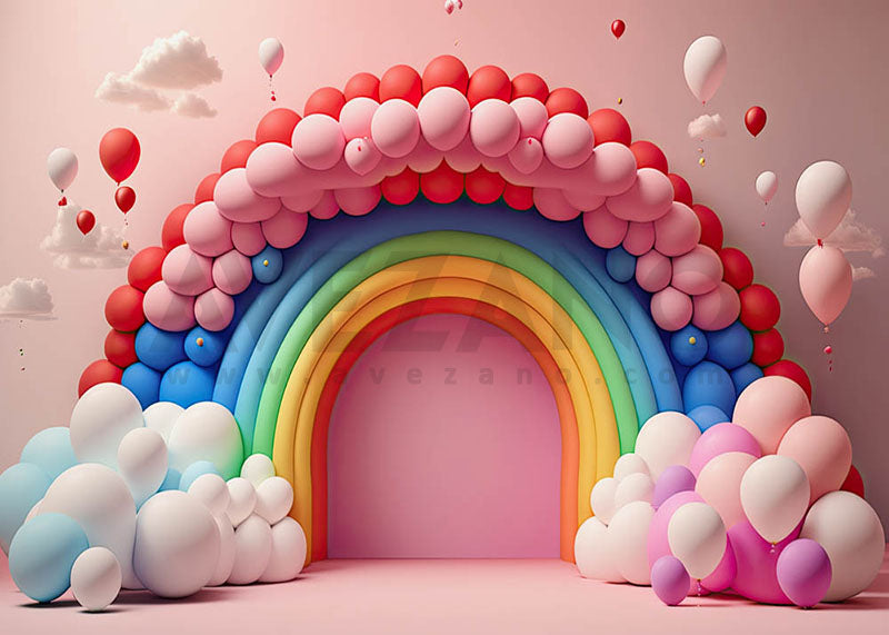 Avezano Rainbow Balloon Arch Balloon Party Birthday Photography Background-AVEZANO