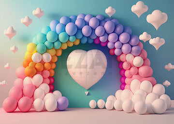 Avezano Colorful Balloon Arch Party Photography Background-AVEZANO