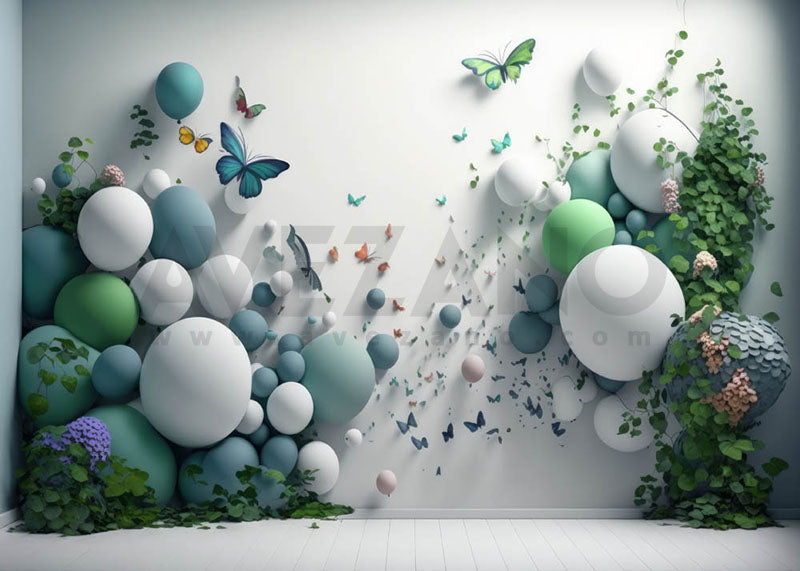 Avezano Balloons Butterflies and Vines Photography Background-AVEZANO