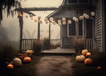Avezano Halloween Pumpkin and Balloon Outdoor Arrangement Backdrop for Photography-AVEZANO