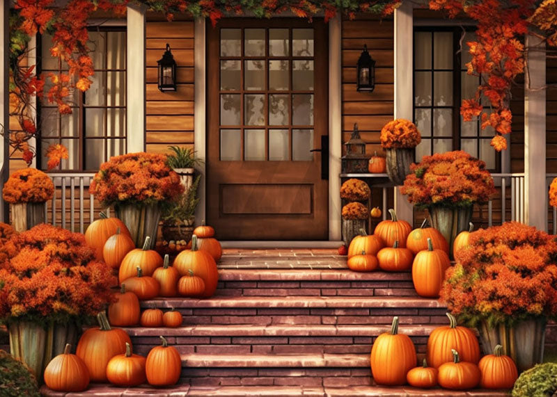 Avezano Halloween Fall Pumpkins Backdrop for Photography-AVEZANO