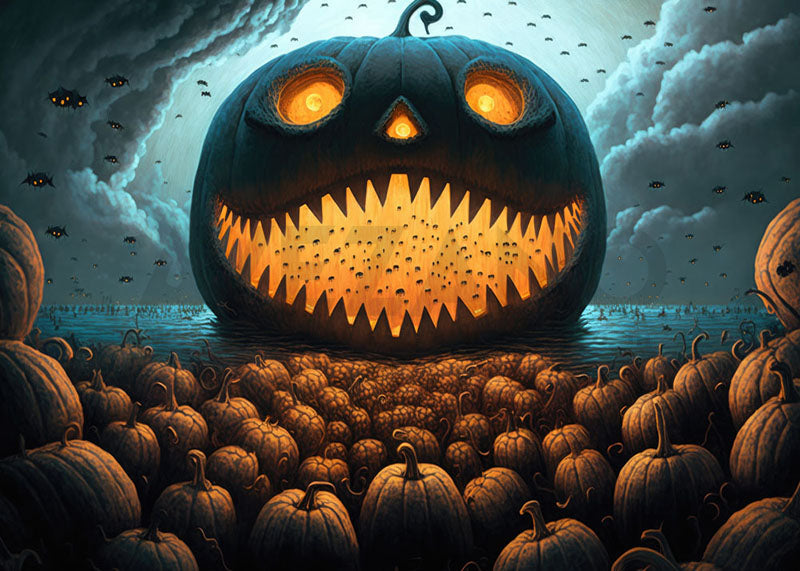 Avezano Halloween Pumpkin Army Backdrop for Photography-AVEZANO