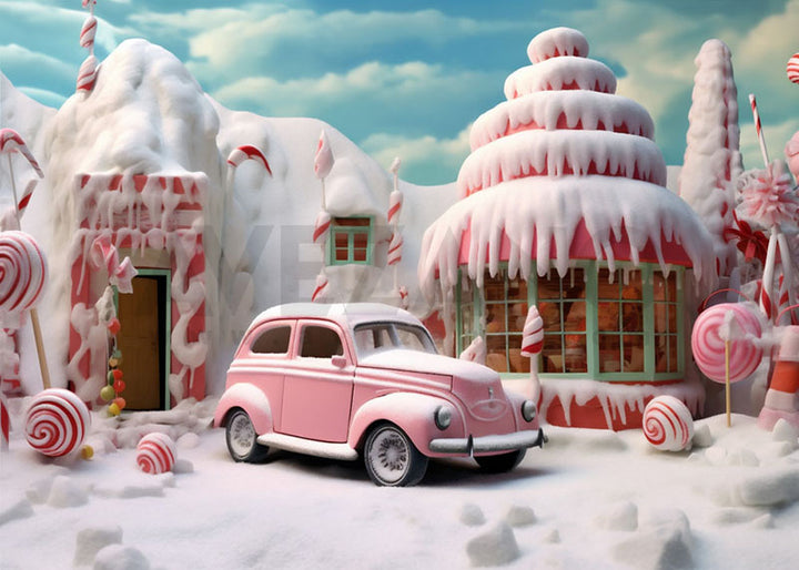 Avezano Christmas Ice Candy House Background Photography Background-AVEZANO