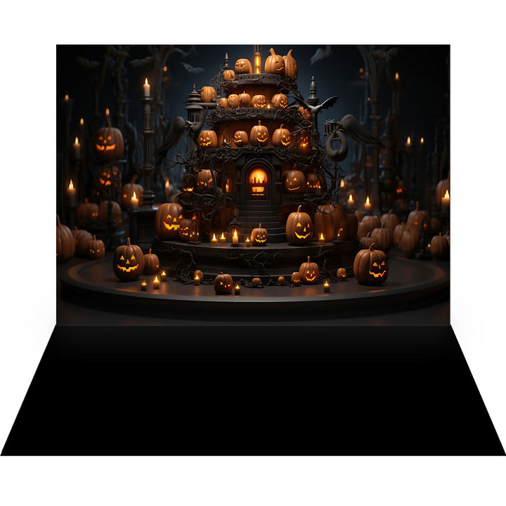 Avezano Halloween Pumpkin Lantern Candle 2 pcs Set Backdrop-AVEZANO