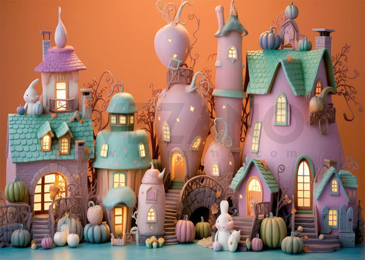 Avezano Mini Pink Castle Pumpkins Background Photography-AVEZANO