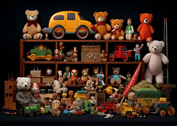 Avezano Children's Toy Shelf Bear Doll Background Photography-AVEZANO
