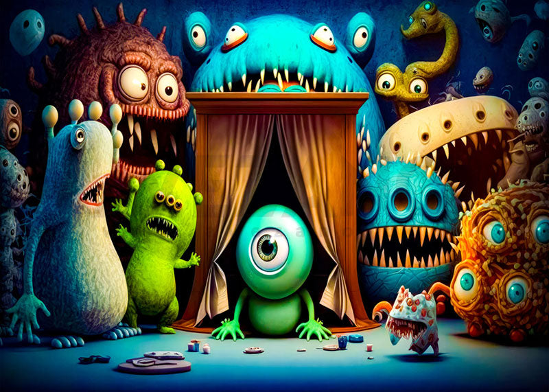 Avezano Halloween Monster Team Backdrop for Photography-AVEZANO