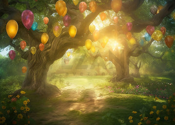Avezano Spring Tree Balloon Birthday Party Background Photography-AVEZANO