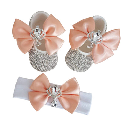 Avezano Newborn Princess Crystal Crown Shoes Photo Props