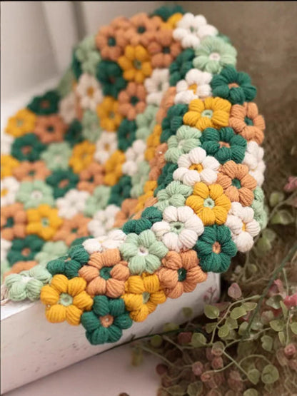 Avezano Hibiscus Hand Knitted Blanket Newborn Photography Prop