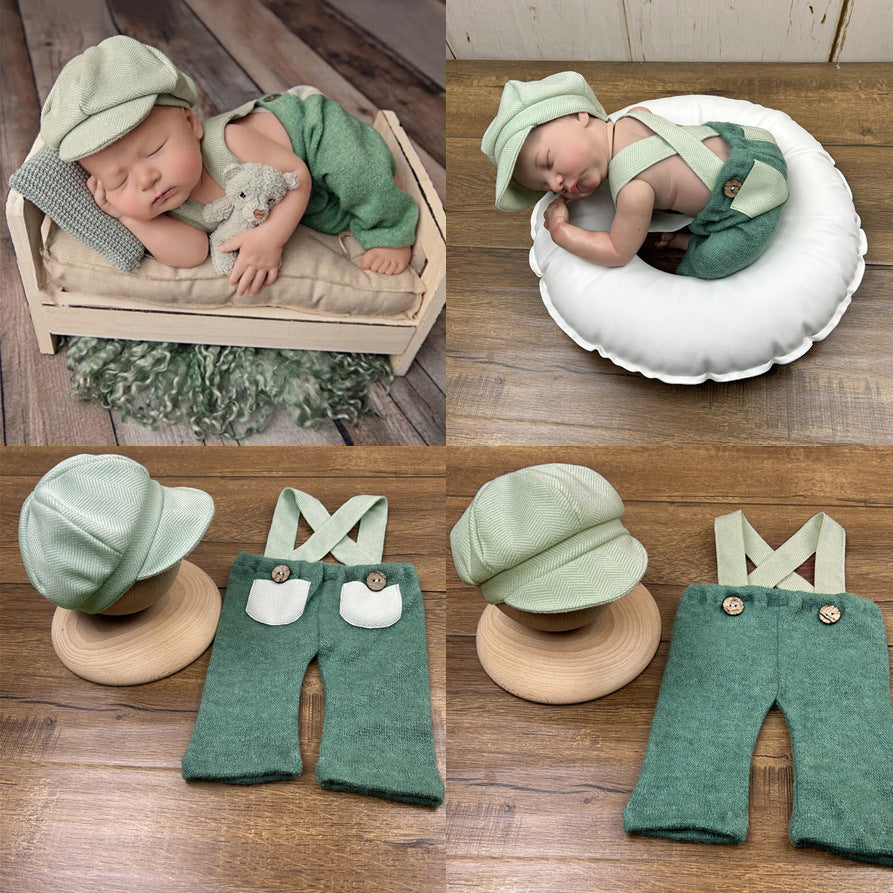 Avezano Newborn Green Baby Carrier Pants Set Photography Props