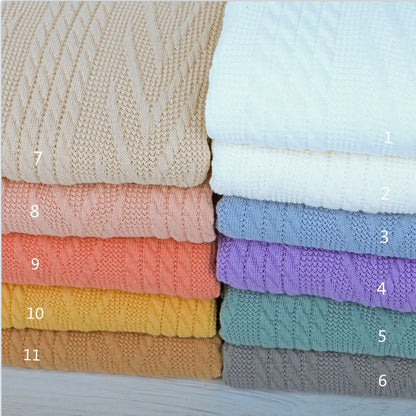 Avezano Knitted Cable Newborn Photography Blanket Photo Prop