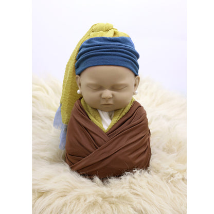 Avezano Color-Blocked Soft Headscarf for Newborn Photos