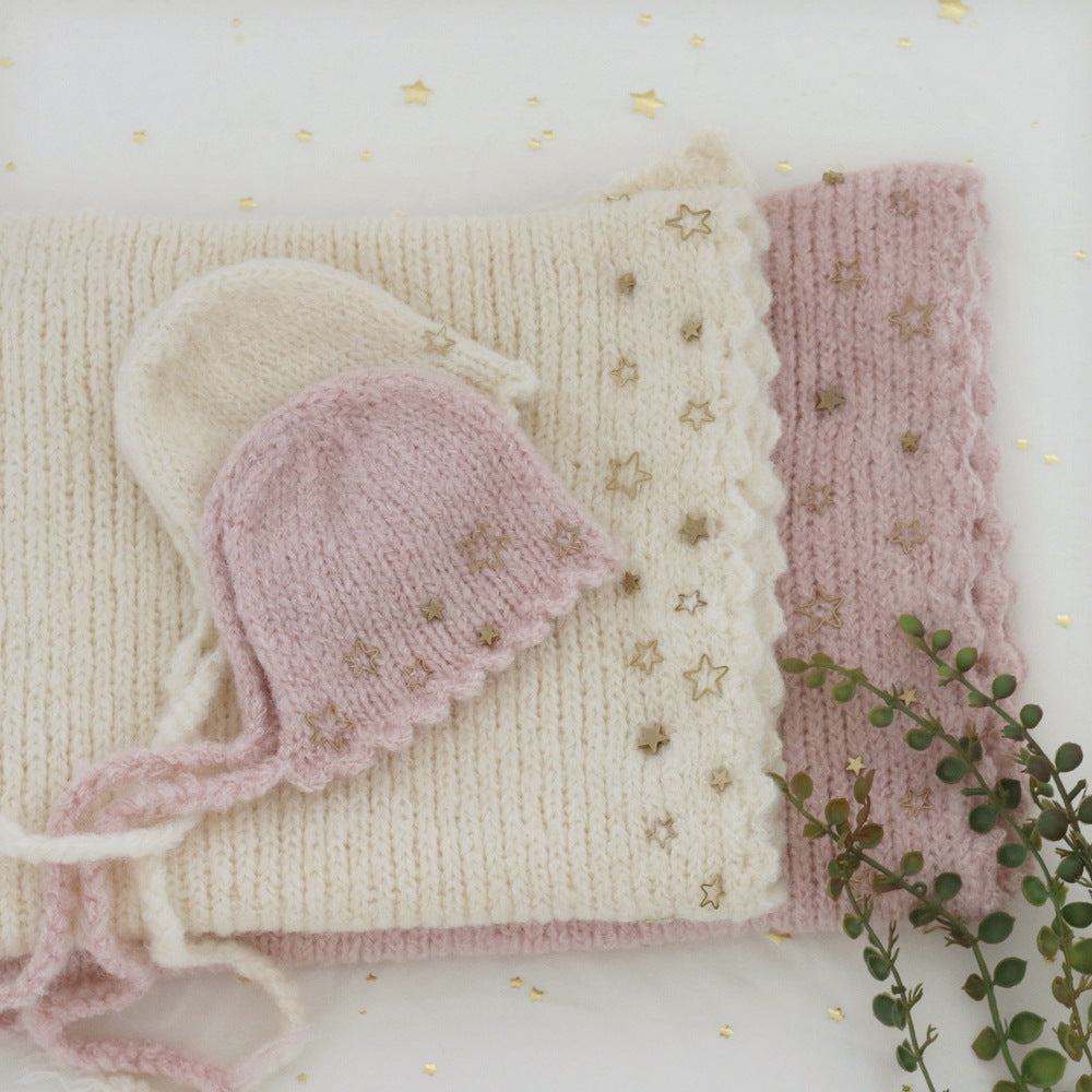 Avezano Baby Mohair Hand-Sewn Stars Cloth + Hat