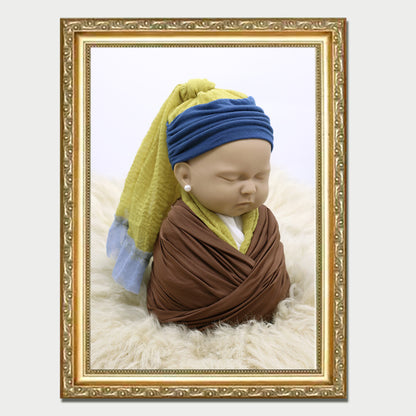 Avezano Color-Blocked Soft Headscarf for Newborn Photos