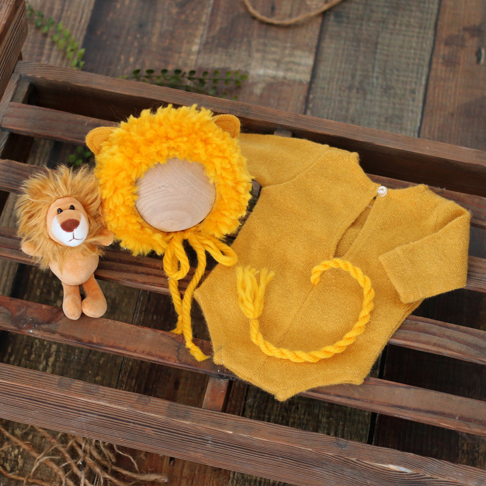 Avezano Three Piece Set of lion Dolls for Newborn Photography Props