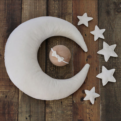 Avezano Newborn Photo-Assisted Styling Crescent Pillow Star Set