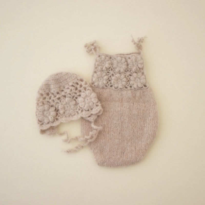 Avezano Mohair Crochet Romper Set Photography Prop