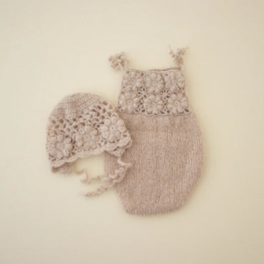 Avezano Mohair Crochet Romper Set Photography Prop