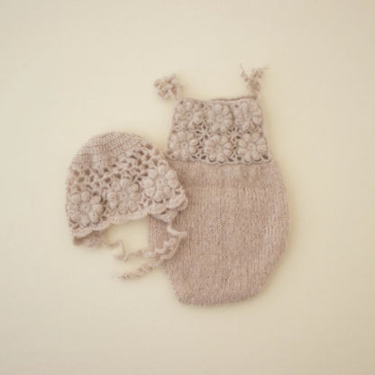 Avezano Mohair Crochet Romper Set Photography Prop